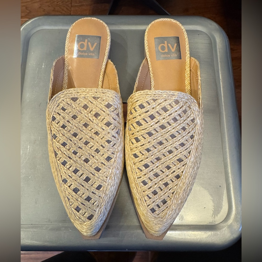Dolce Vita Natural Woven Mules
